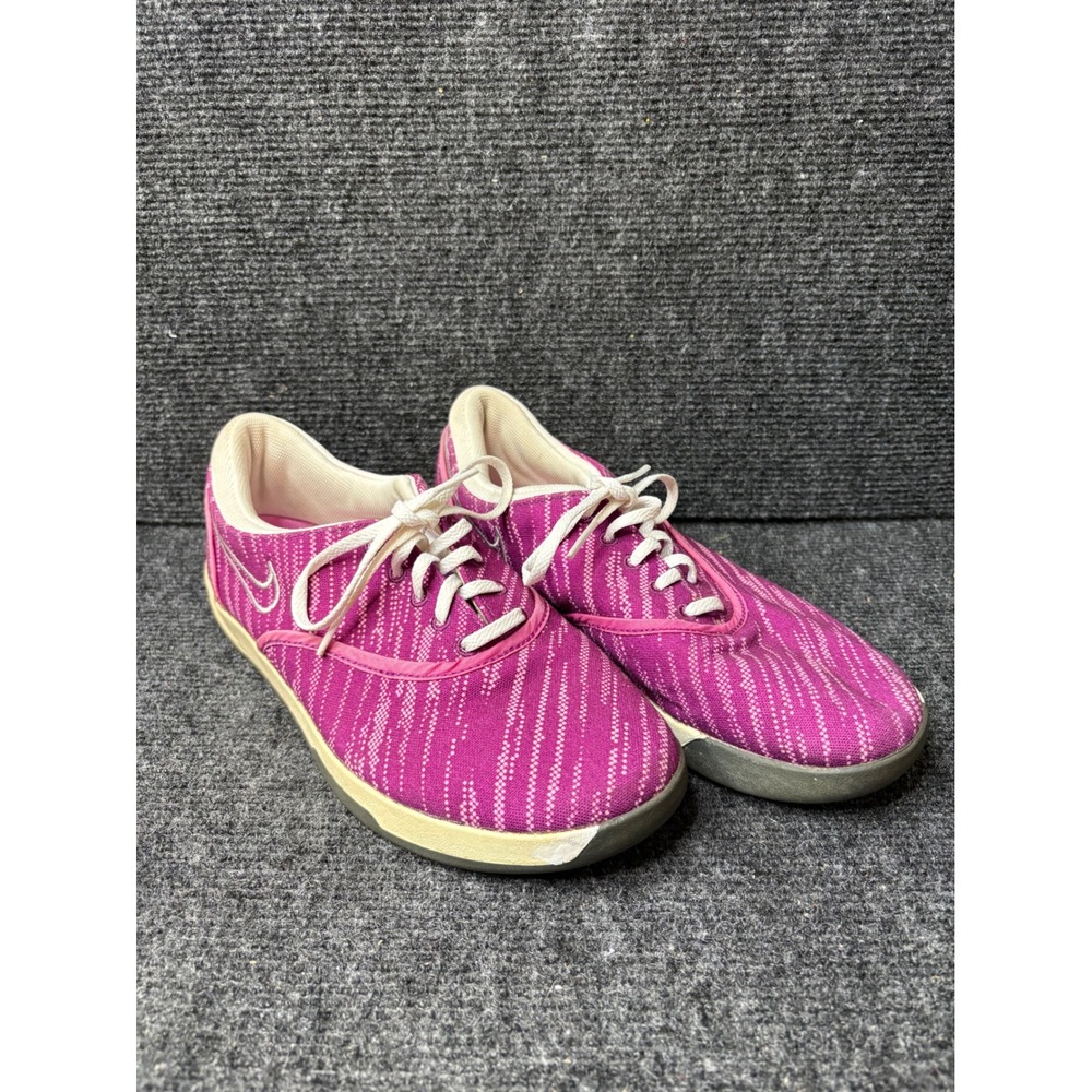 Nike Lunarlon Purple White Striped Walking Shoes 549593-501 Womens 7.5
